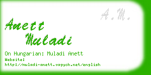 anett muladi business card